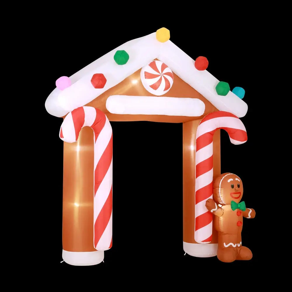 Jingle Jollys Christmas Inflatable Archwary Ginger 2.8M Illuminated Decorations - Occasions > Christmas > Christmas