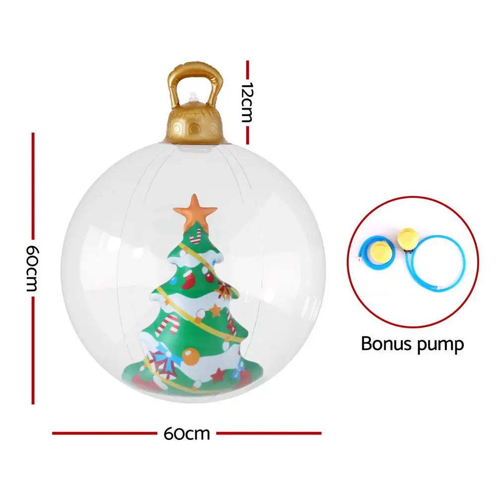 Jingle Jollys Christmas Inflatable Ball 60cm Tree Decoration Giant Bauble Clear - Occasions > Christmas > Christmas