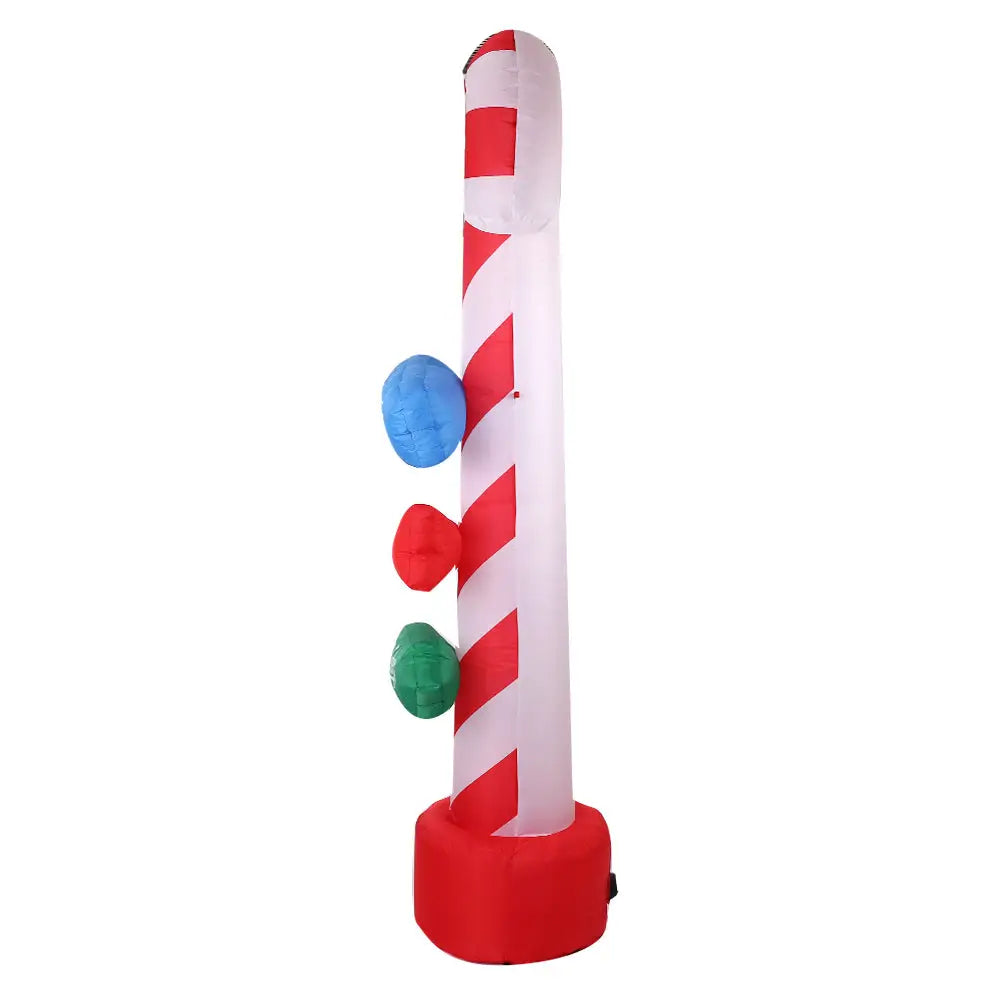 Jingle Jollys Christmas Inflatable Candy Pole 2.4M Illuminated Decorations - Occasions > Christmas > Christmas