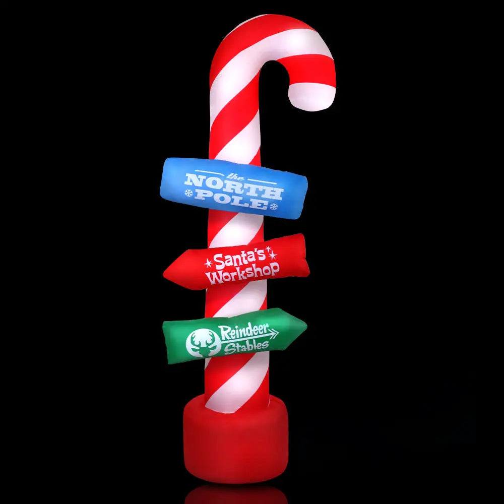 Jingle Jollys Christmas Inflatable Candy Pole 2.4M Illuminated Decorations - Occasions > Christmas > Christmas