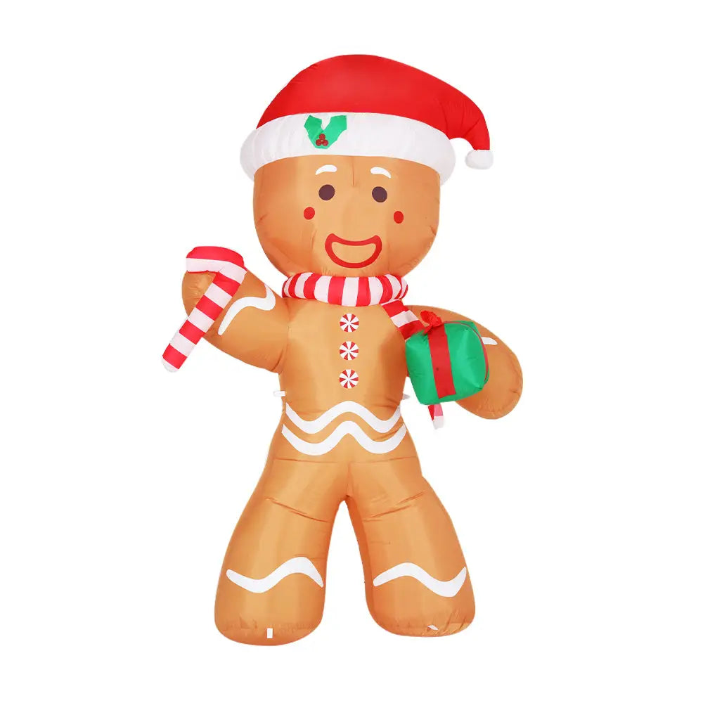 Jingle Jollys Christmas Inflatable Gingerbread Man 2.4M Illuminated Decorations - Occasions > Christmas > Christmas