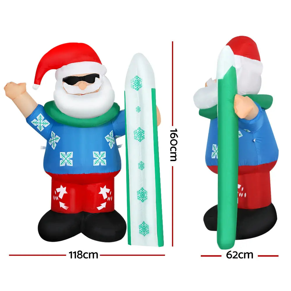 Jingle Jollys Christmas Inflatable Santa 1.6M Illuminated Decorations - Occasions > Christmas > Christmas Decorations