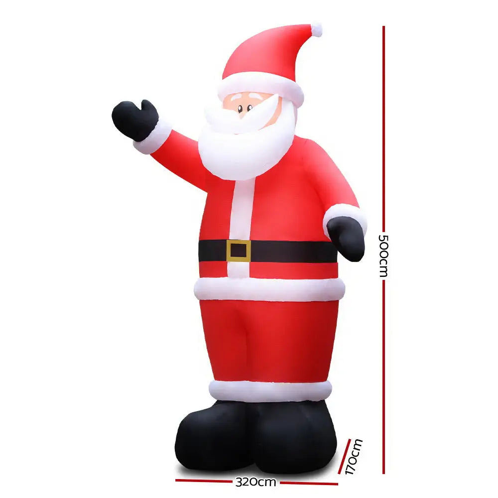Jingle Jollys Christmas Inflatable Santa 5M Illuminated Decorations - Occasions > Christmas > Christmas Decorations