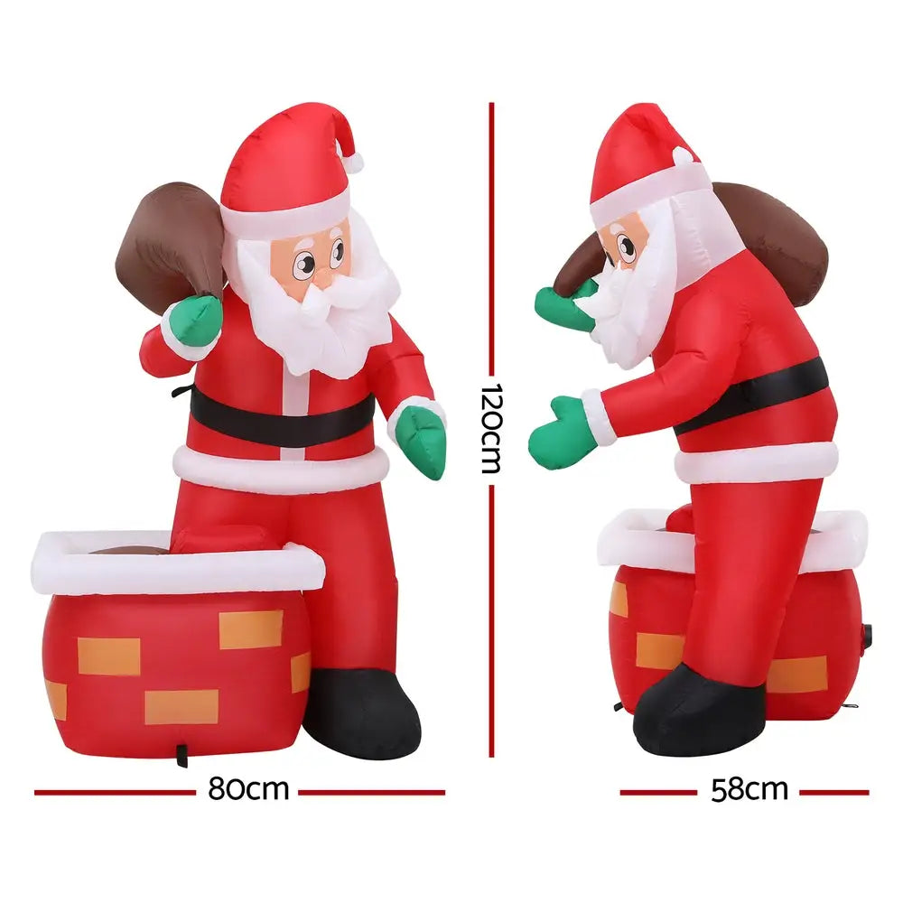 Jingle Jollys Christmas Inflatable Santa Illuminated Decorations - Occasions > Christmas > Christmas Decorations