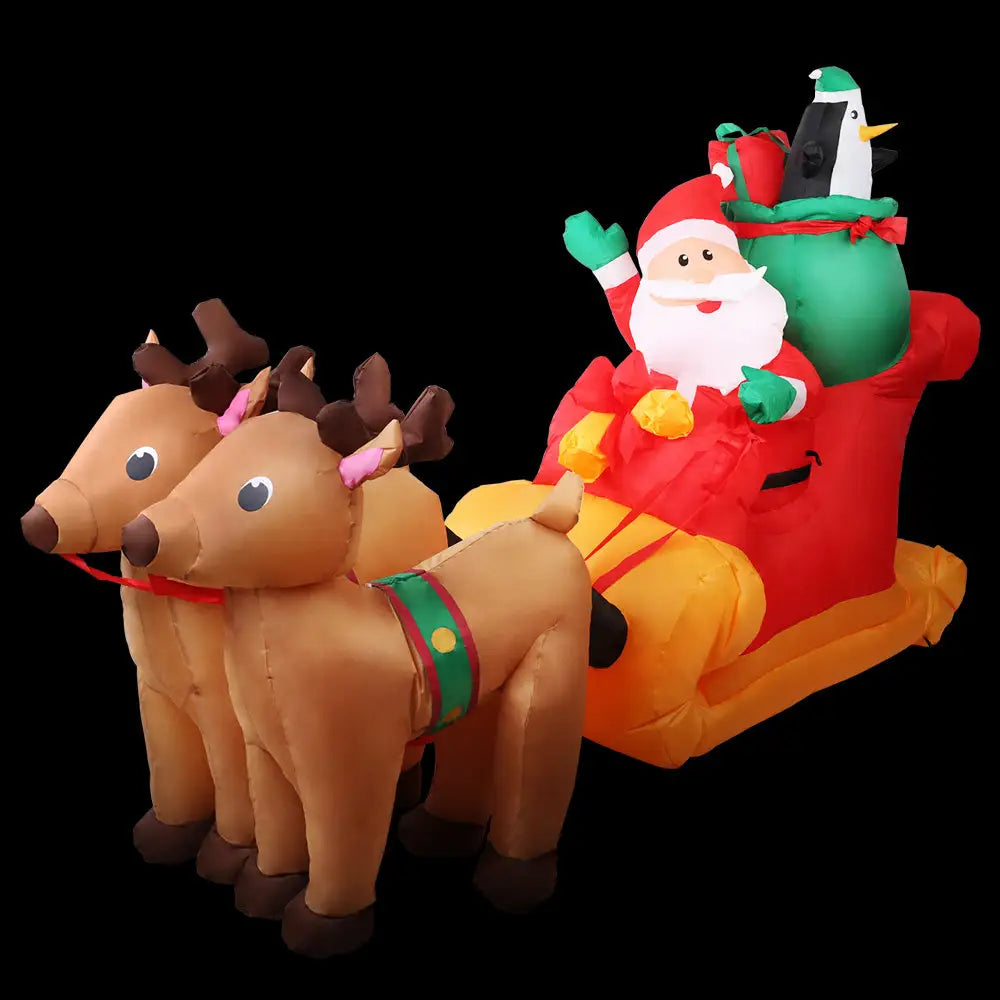 Jingle Jollys Christmas Inflatable Santa Sleigh 2.2M Illuminated Decorations - Occasions > Christmas > Christmas