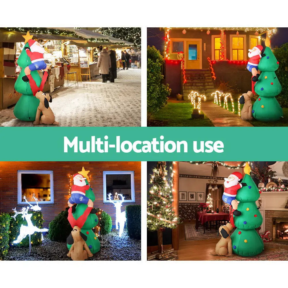 Jingle Jollys Christmas Inflatable Santa Tree 1.8M Illuminated Decorations - Occasions > Christmas > Christmas