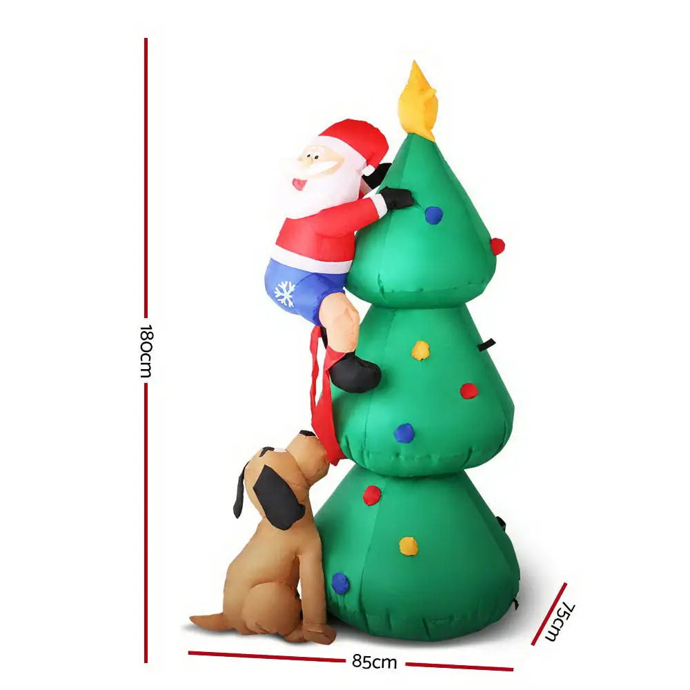 Jingle Jollys Christmas Inflatable Santa Tree 1.8M Illuminated Decorations - Occasions > Christmas > Christmas