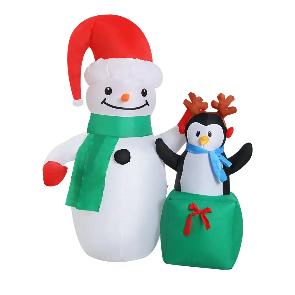 Jingle Jollys Christmas Inflatable Snowman 1.8M Illuminated Decorations - Occasions > Christmas > Christmas Decorations