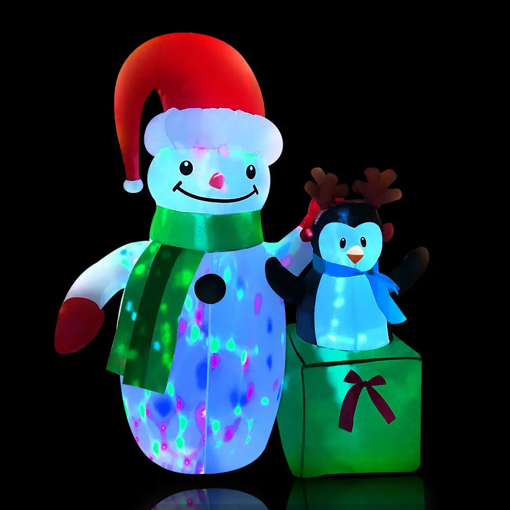 Jingle Jollys Christmas Inflatable Snowman 1.8M Illuminated Decorations - Occasions > Christmas > Christmas Decorations