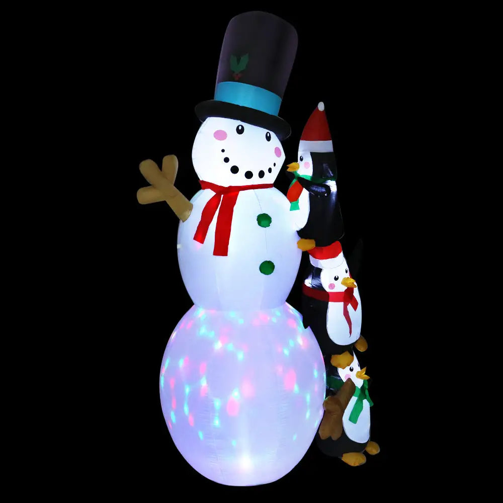 Jingle Jollys Christmas Inflatable Snowman 2.4M Illuminated Decorations - Occasions > Christmas > Christmas Decorations