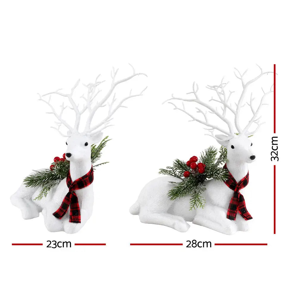 Jingle Jollys Christmas Reindeer 32cm Glitter Deer Ornaments Party Decorations - Occasions > Christmas > Christmas
