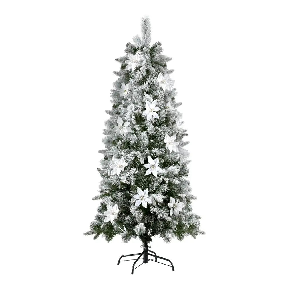 Jingle Jollys Christmas Tree 1.8m Xmas Tree Snow Flocked Flowers Decor 564 Tips - Occasions > Christmas > Christmas
