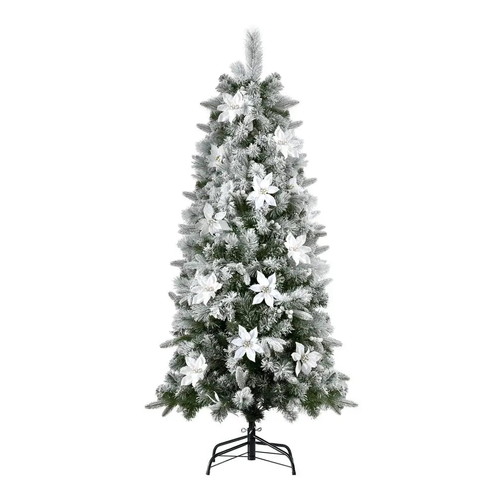 Jingle Jollys Christmas Tree 1.8m Xmas Tree Snow Flocked Flowers Decor 564 Tips - Occasions > Christmas > Christmas