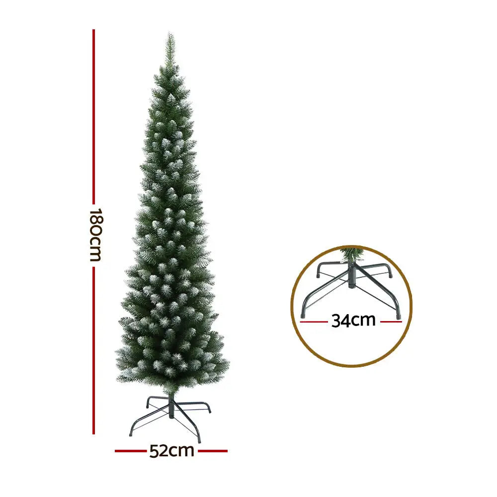 Jingle Jollys Christmas Tree 1.8m Xmas Tree Snowy 300 Tips - Occasions > Christmas > Christmas Trees