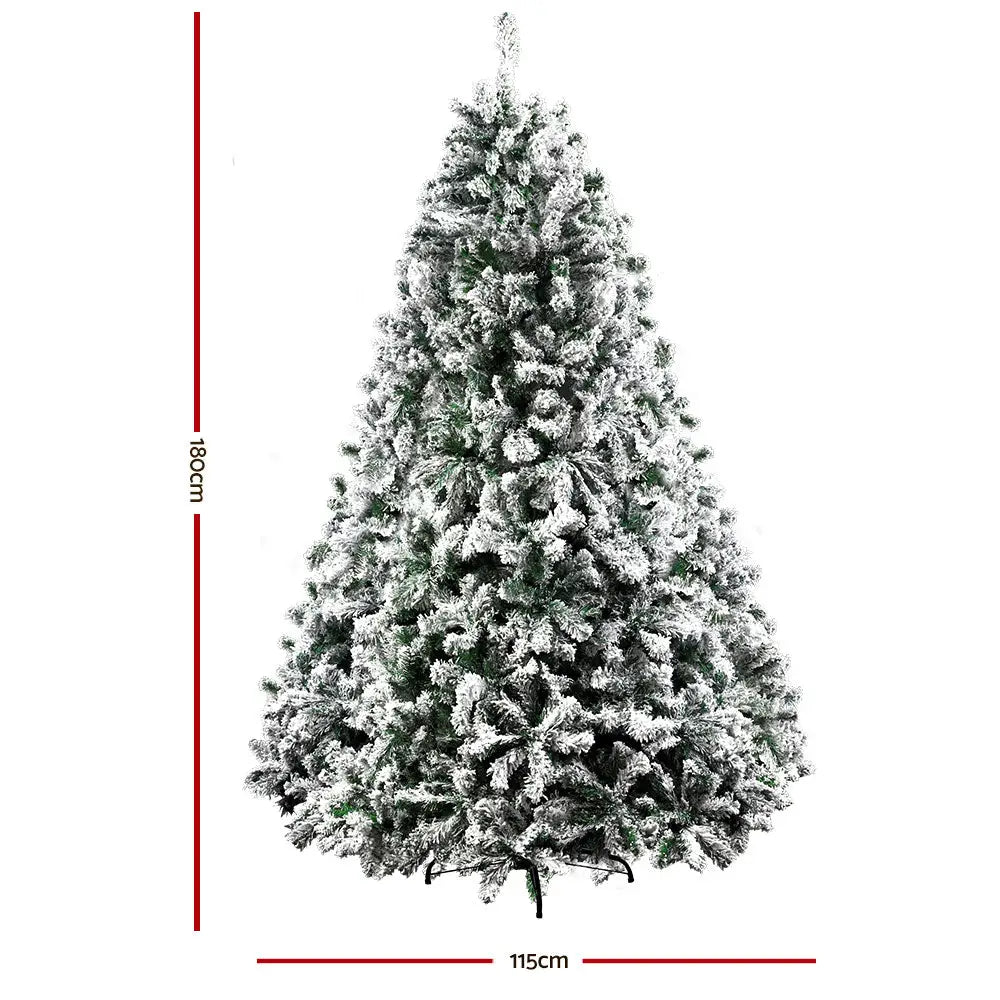 Jingle Jollys Christmas Tree 1.8M Xmas Trees Decorations Snowy 758 Tips - Occasions > Christmas > Christmas Trees