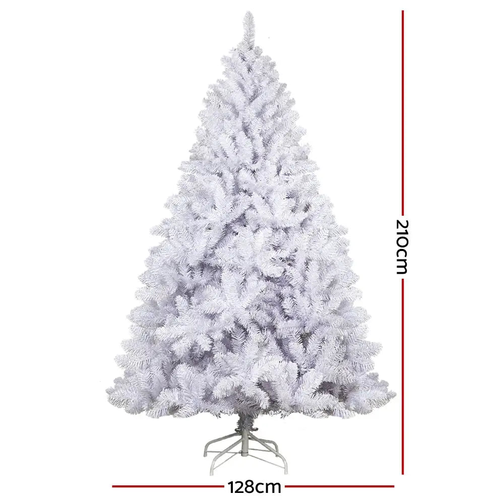 Jingle Jollys Christmas Tree 2.1m 1000 White Tips Xmas Tree - Occasions > Christmas > Christmas Trees