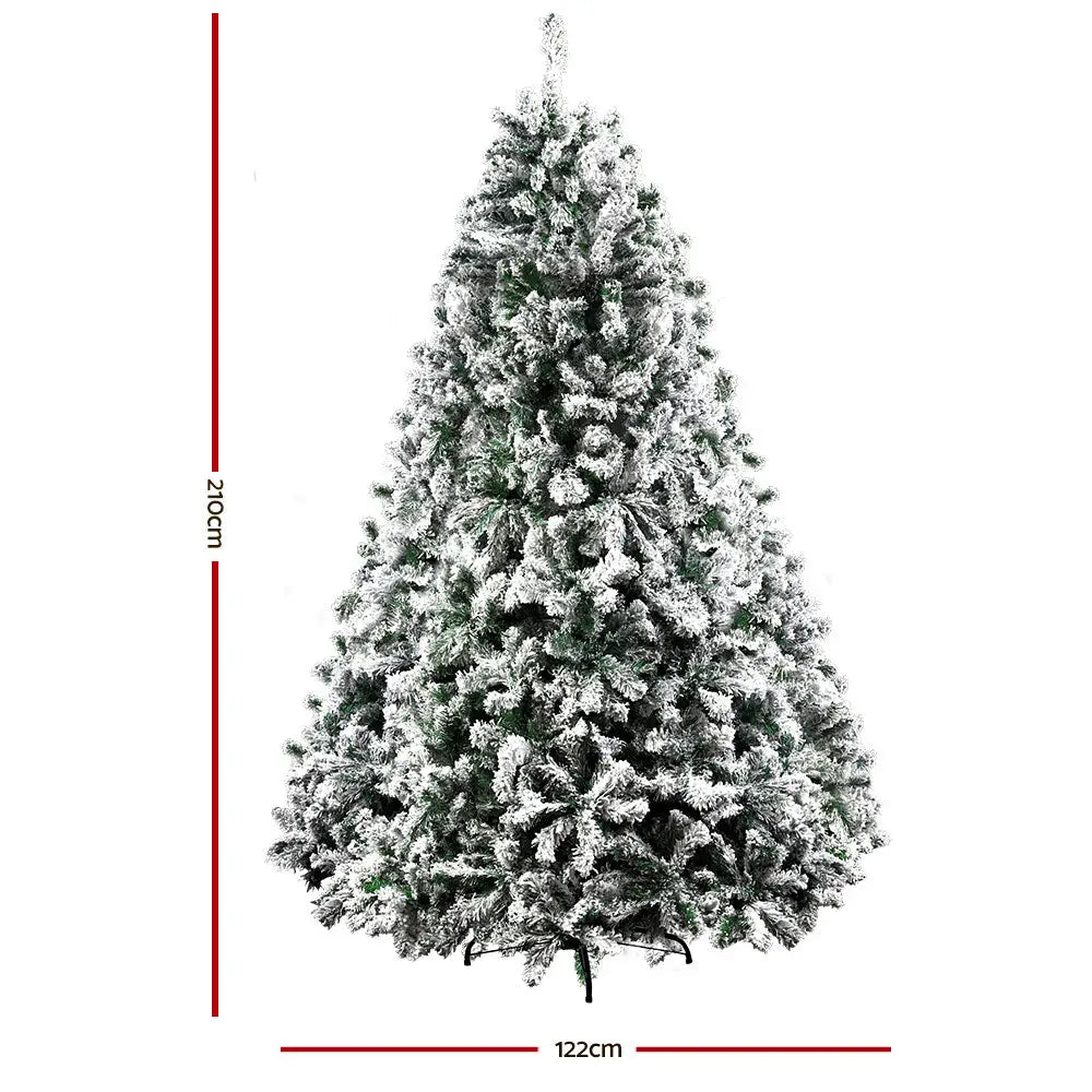 Jingle Jollys Christmas Tree 2.1M Xmas Trees Decorations Snowy 1106 Tips - Occasions > Christmas > Christmas Trees