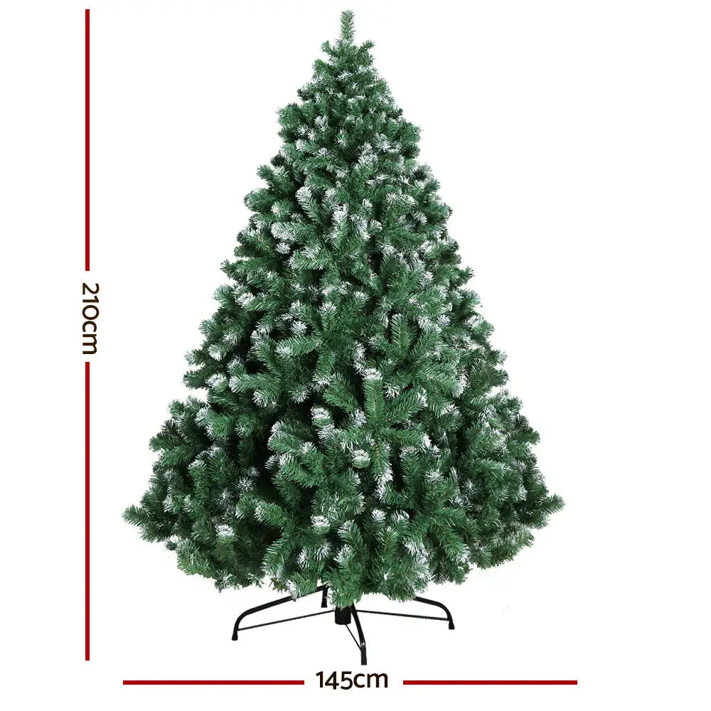 Jingle Jollys Christmas Tree 2.1M Xmas Trees Decorations Snowy 1250 Tips - Occasions > Christmas > Christmas Trees