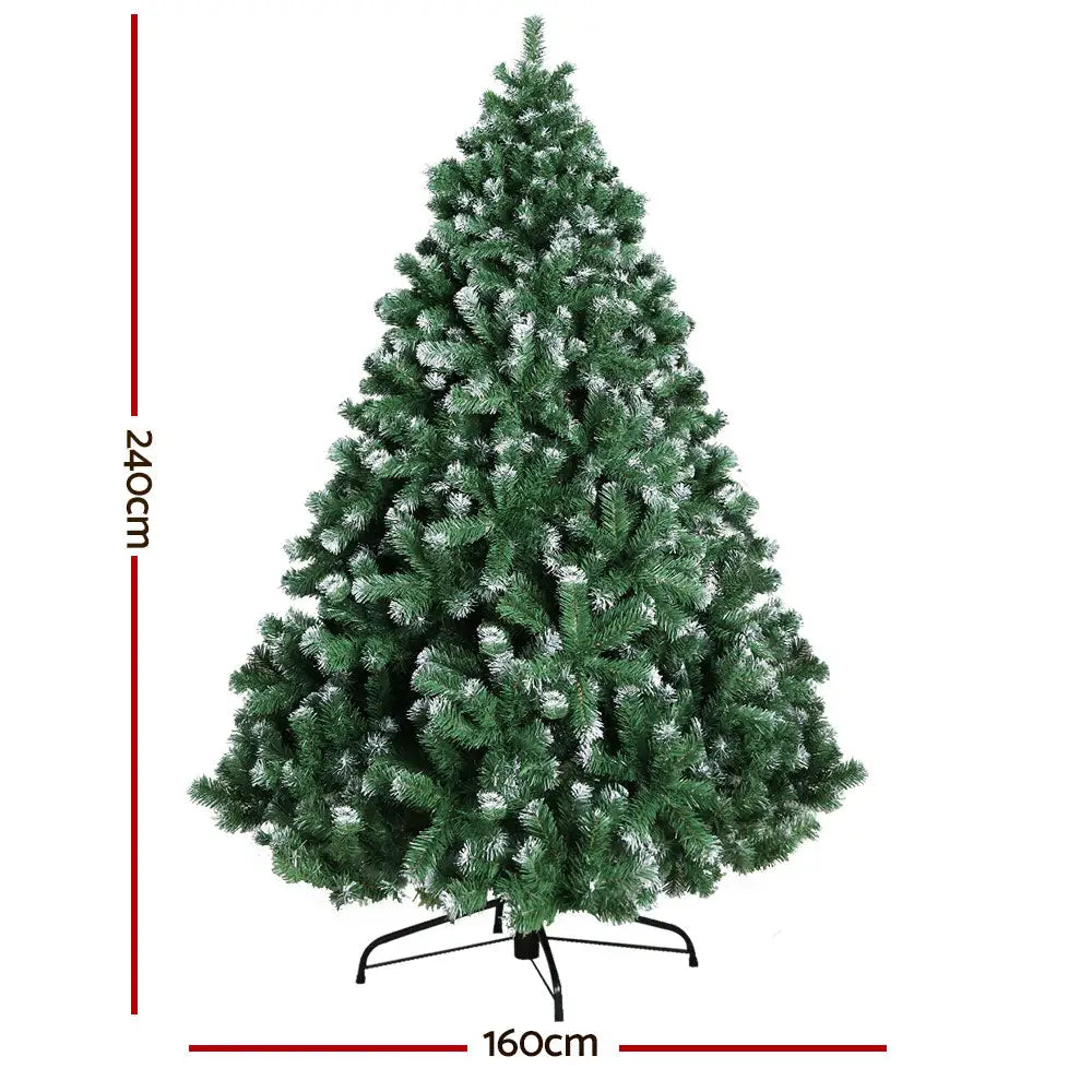 Jingle Jollys Christmas Tree 2.4M Xmas Trees Decorations Snowy 1500 Tips - Occasions > Christmas > Christmas Trees
