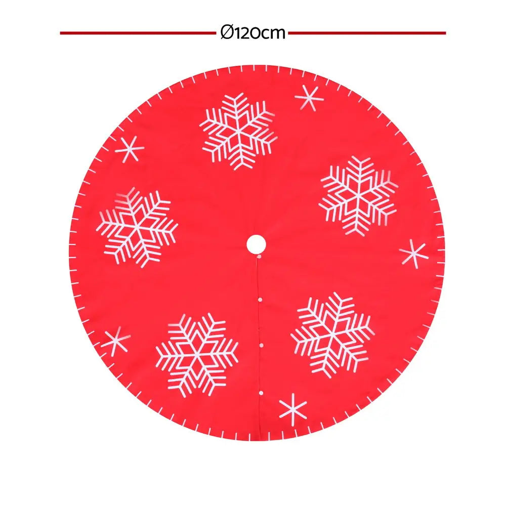 Jingle Jollys Christmas Tree Skirt 120cm Snowflake Ornaments Party Decorations - Occasions > Christmas > Christmas
