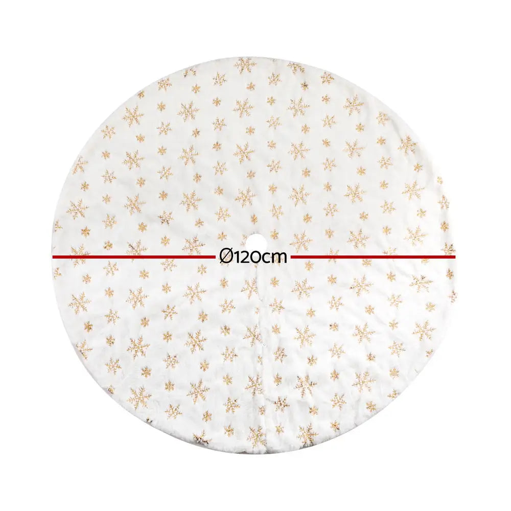 Jingle Jollys Christmas Tree Skirt 120cm Snowflake Ornaments Xmas Decorations - Occasions > Christmas > Christmas
