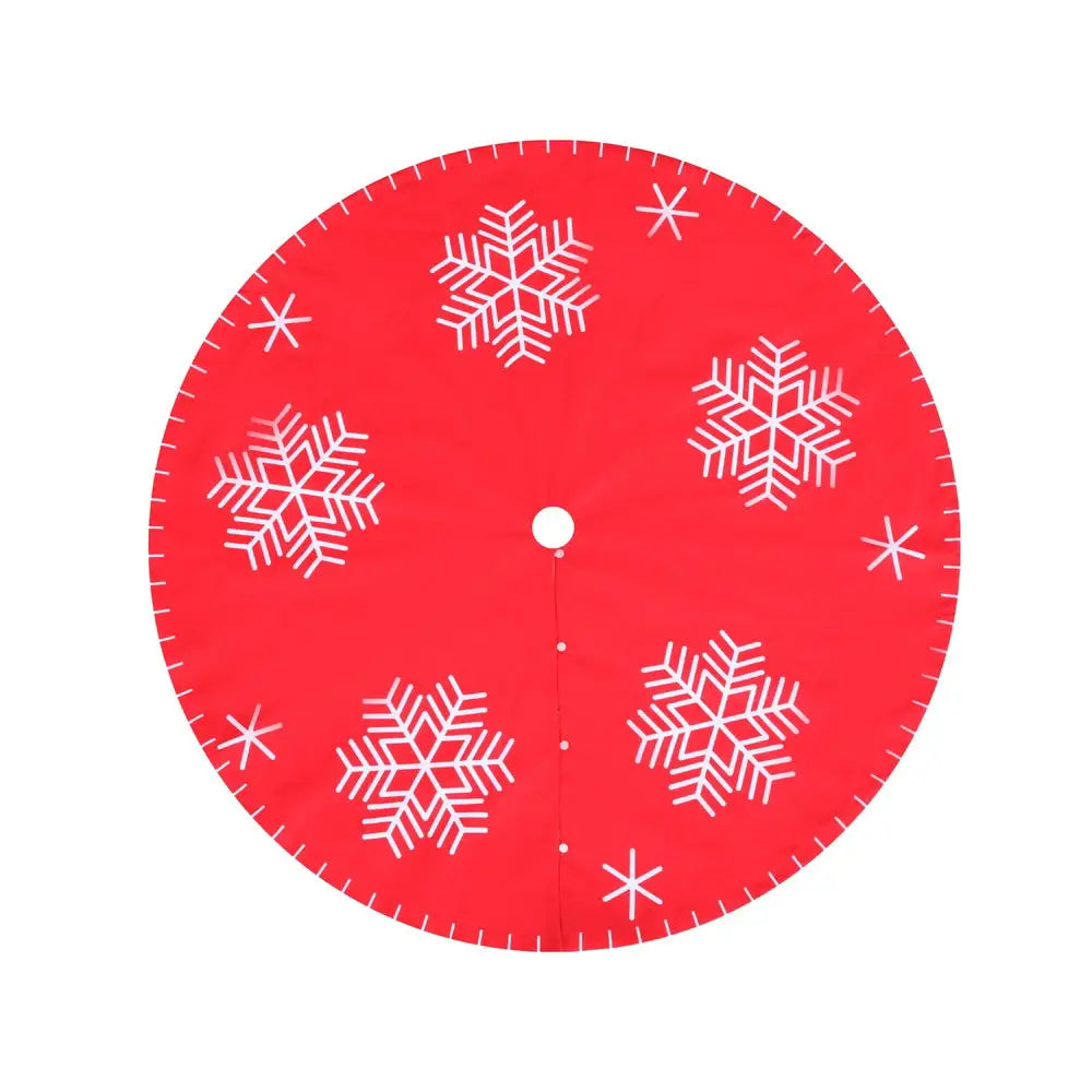 Jingle Jollys Christmas Tree Skirt 90cm Snowflake Ornaments Party Decorations - Occasions > Christmas > Christmas