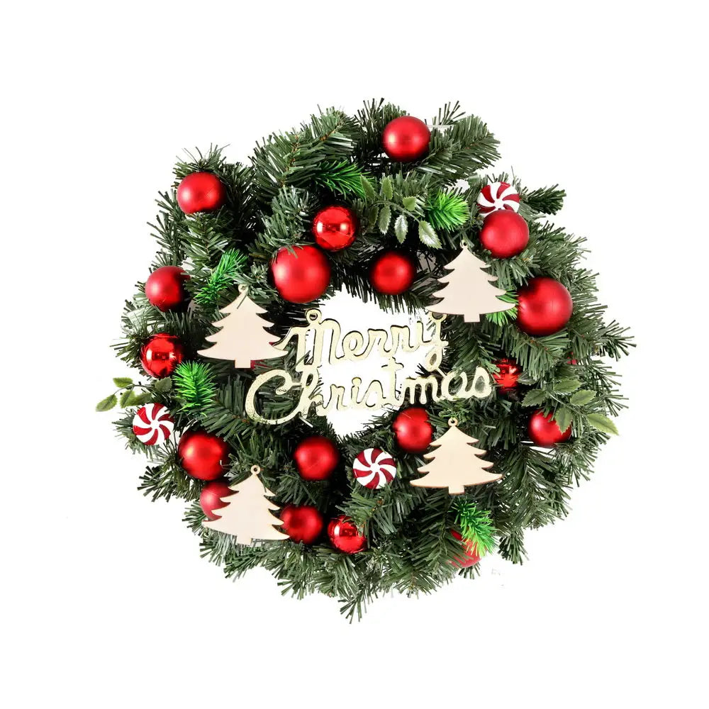 Jingle Jollys Christmas Wreath 40CM Xmas Garland Baubles Ornaments Party Decor - Occasions > Christmas > Christmas