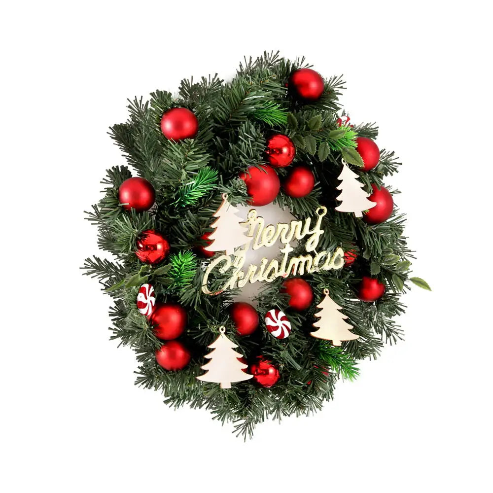 Jingle Jollys Christmas Wreath 40CM Xmas Garland Baubles Ornaments Party Decor - Occasions > Christmas > Christmas