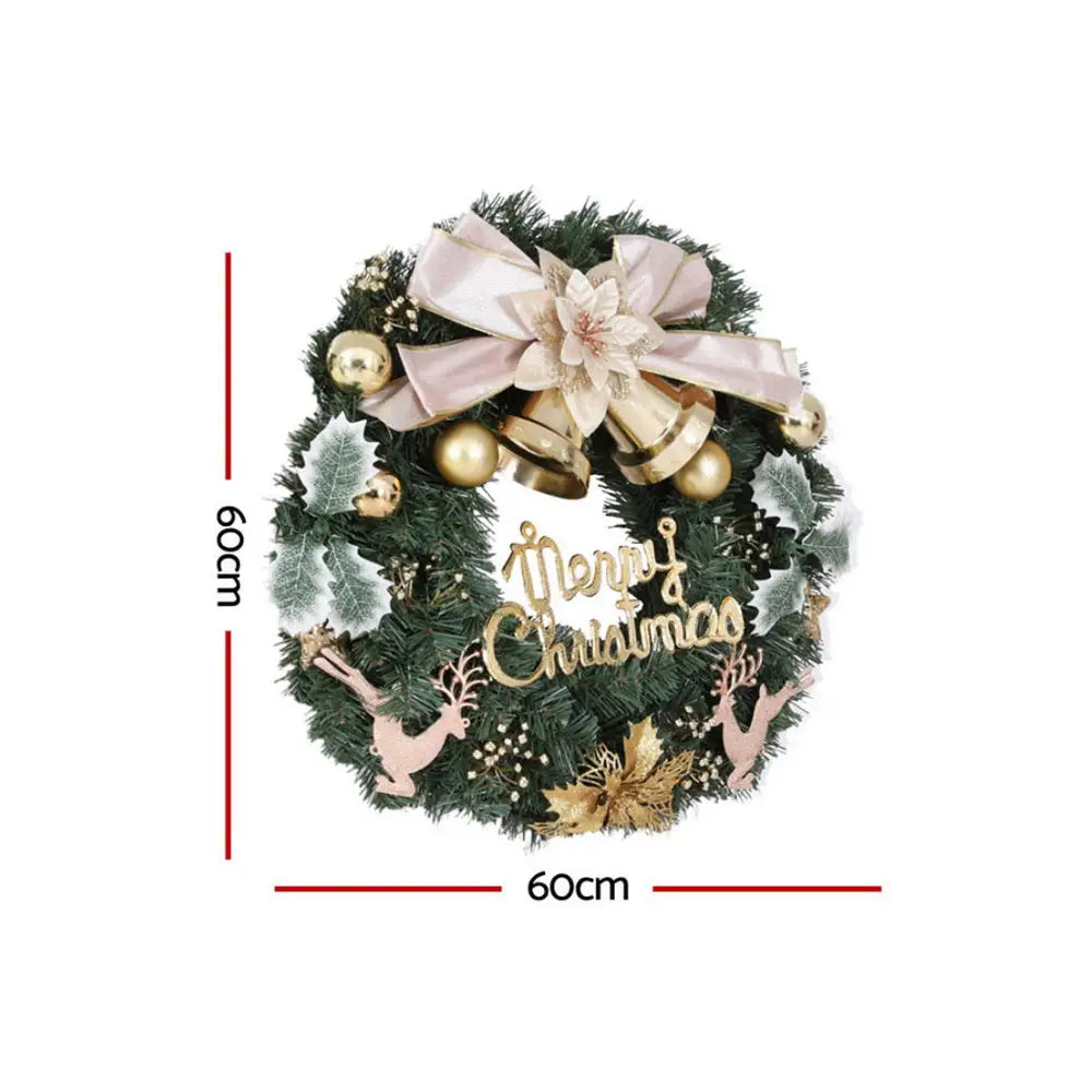 Jingle Jollys Christmas Wreath 60CM Garland Flowers Baubles Party Decorations - Occasions > Christmas > Christmas
