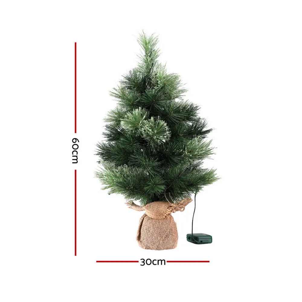 Jingle Jollys Tabletop Christmas Tree 60CM 8 Light Modes Timer Function - Occasions > Christmas > Christmas Trees