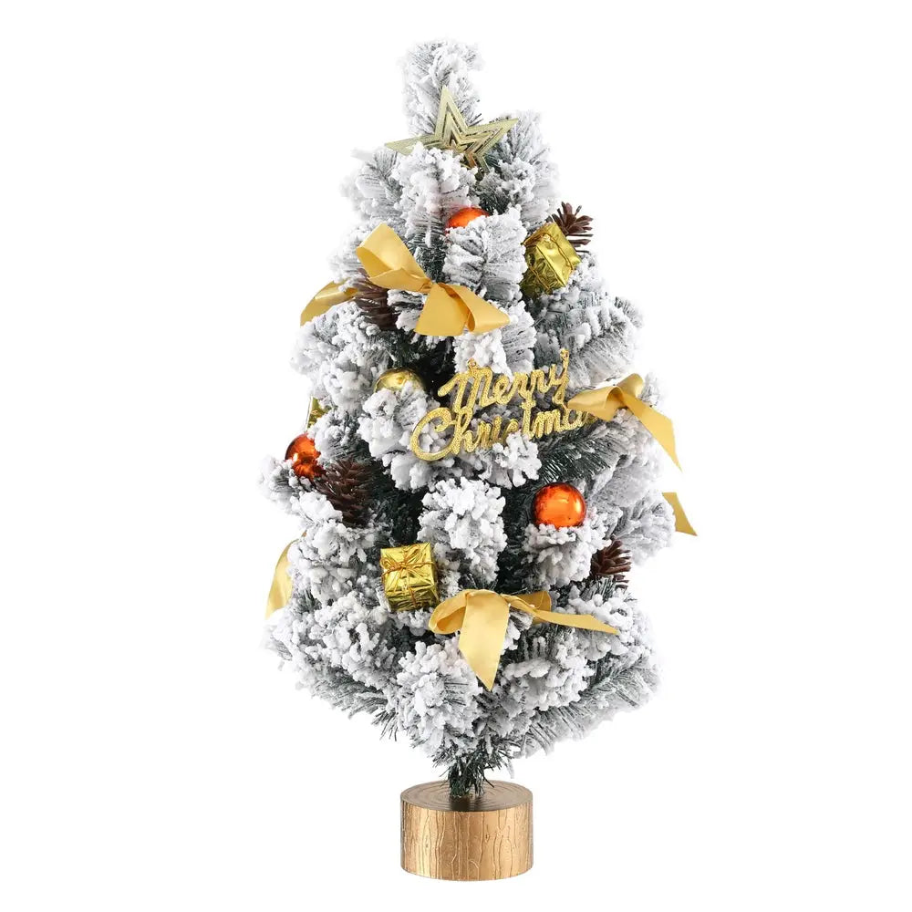 Jingle Jollys Tabletop Christmas Tree 60CM Snowy Xmas Tree Tree Topper Ornaments - Occasions > Christmas > Christmas