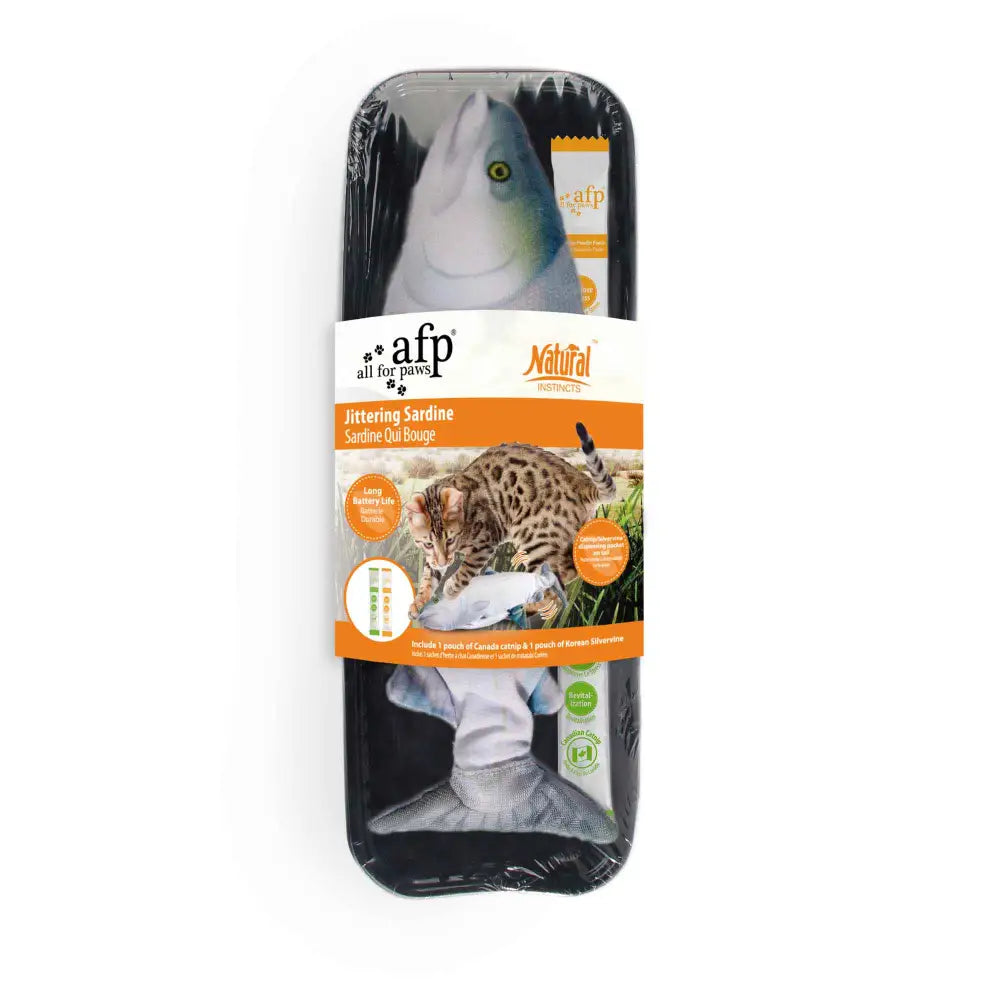 Jittering Sardine Cat Toy Flopping Dancing Fish + Catnip Silvervine Electric USB - Pet Care > Toys > Cat Toys