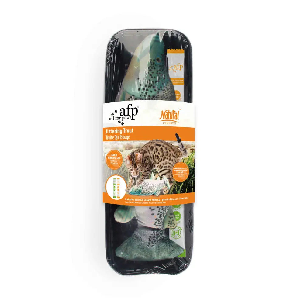 Jittering Trout Cat Toy - Flopping Dancing Fish + Catnip Silvervine Electric USB - Pet Care > Toys > Cat Toys
