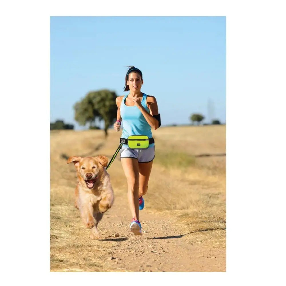 Jogging Dog Bungee Leash - Adjustable Waist Belt Bag + Hands Free Walking Lead - Pet Care > Dog Supplies > Dog Collars
