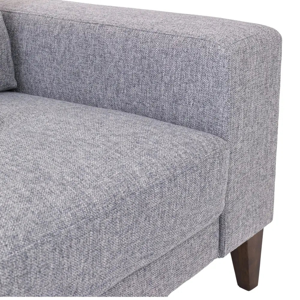 Juliet 2 Seater Sofa Soft Fabric Uplholstered Lounge Couch with LHF Chaise Grey - Furniture > Sofas