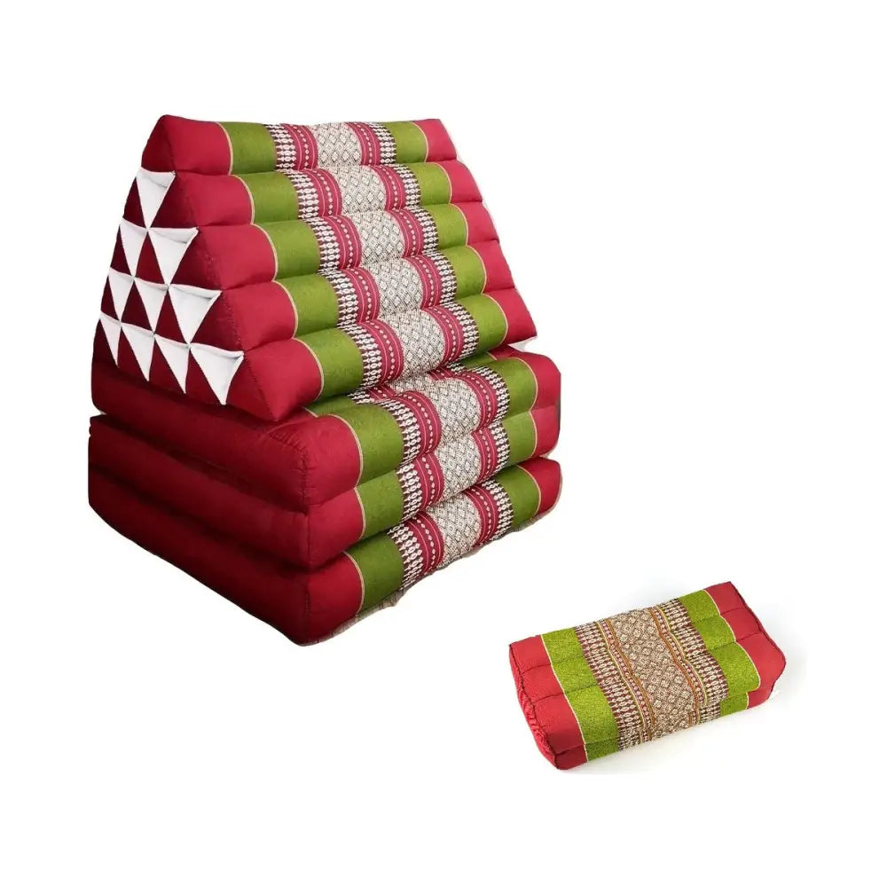 Jumbo Thai Triangle Pillow THREE FOLDS R-Gre + Arm/Leg Rest Block - Home & Garden > Decor