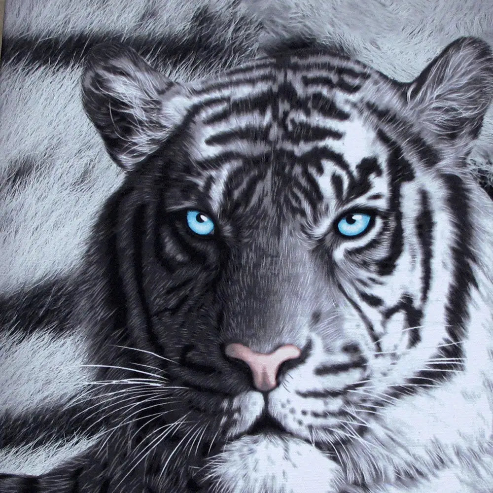 Just Home Set of 3 Printed Blue Eyes Stripes Tiger Wall Canvas - Home & Garden > Wall Art
