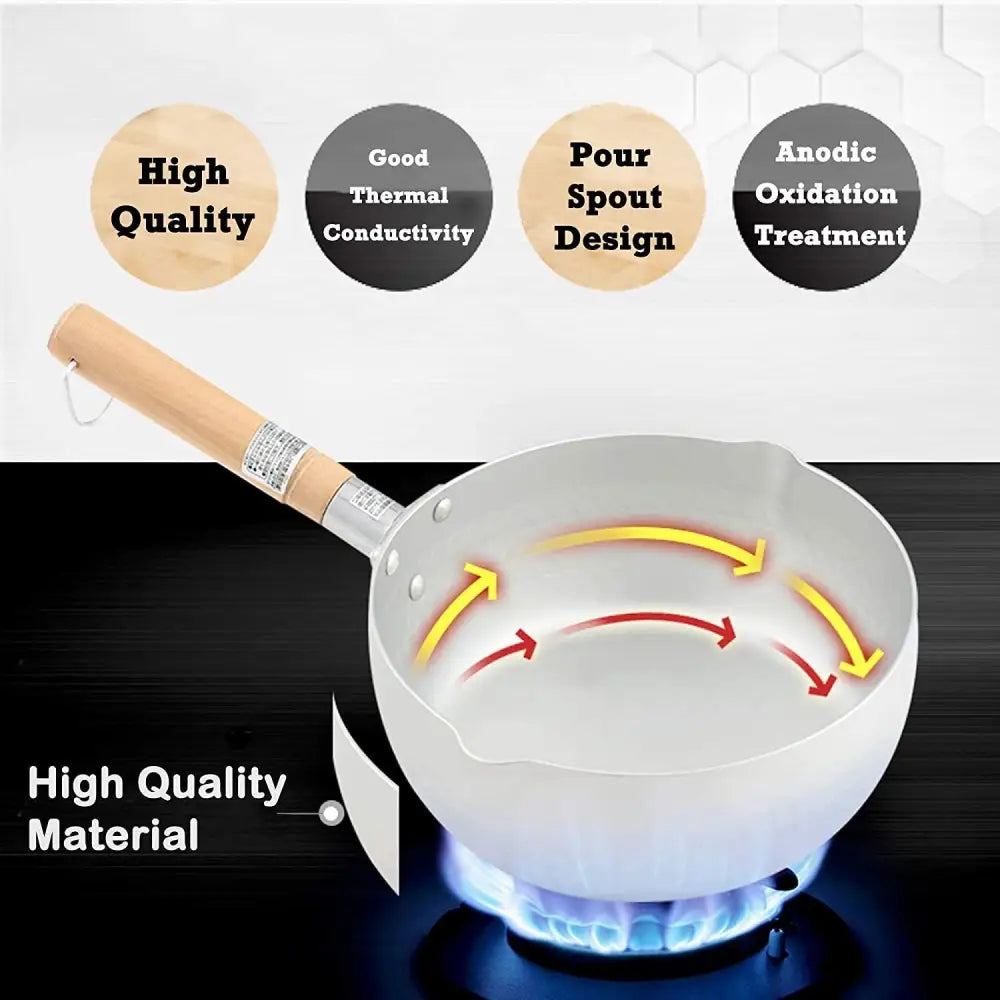 Justcook 20cm Japanese-style Stainless Steel Xueping Pot White Handle - Home & Garden > Kitchenware