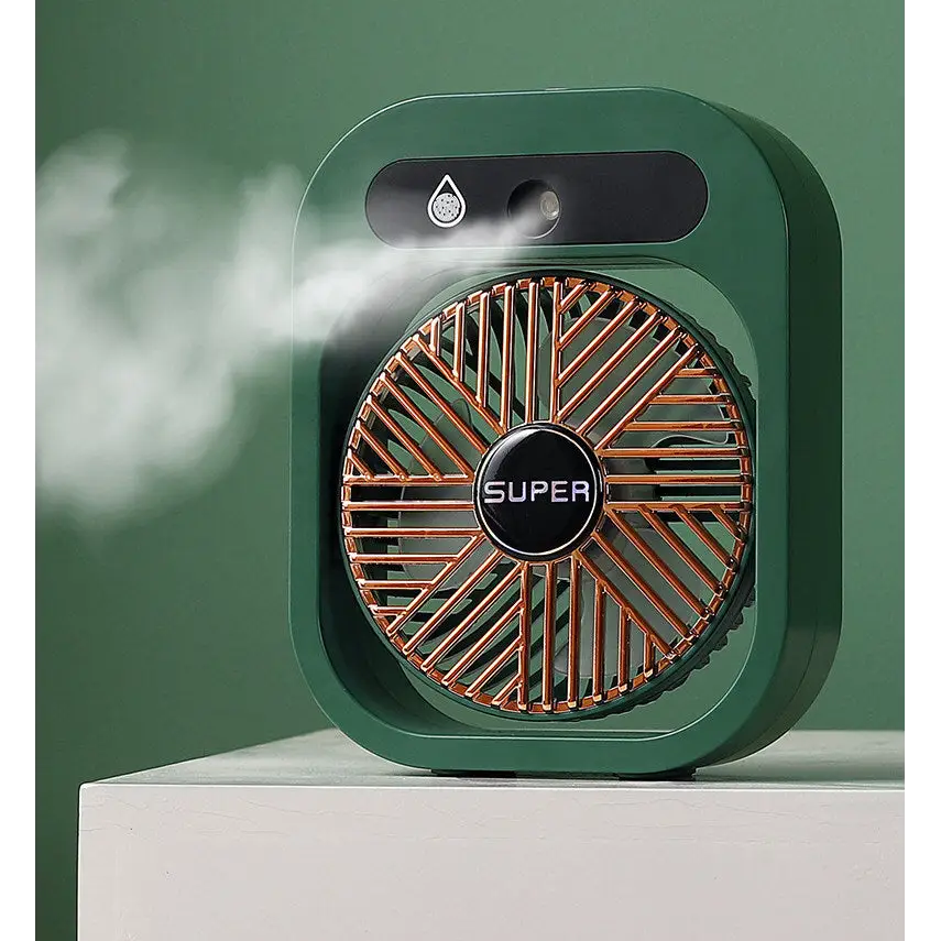 JY Ice Fog USB Air Conditioning Mist Humidfier Mini Fan - Green - Appliances > Aroma Diffusers & Humidifiers