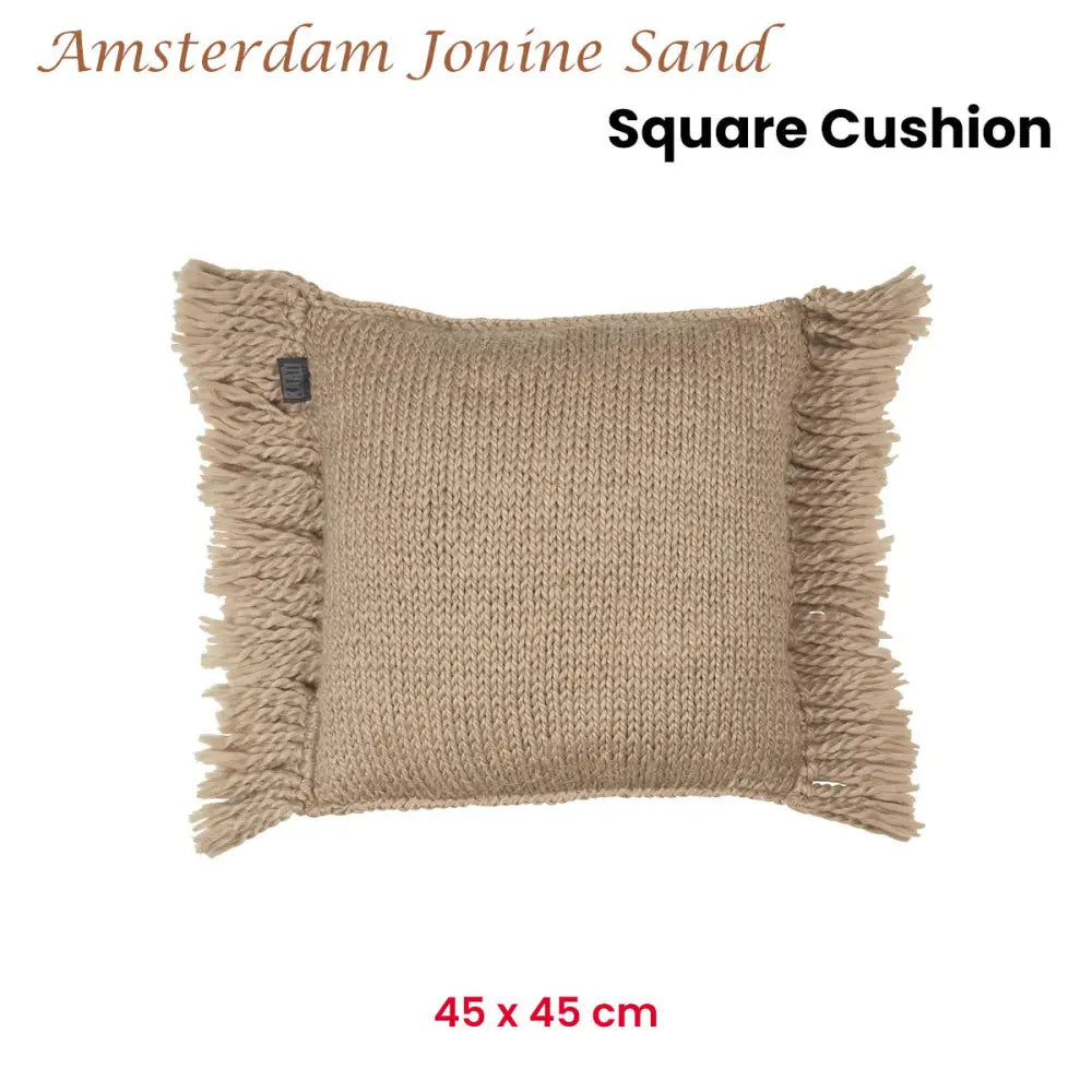 KAAT Amsterdam Jonine Sand Square Filled Cushion 45cm x 45cm - Home & Garden > Decor > Cushions & Throws