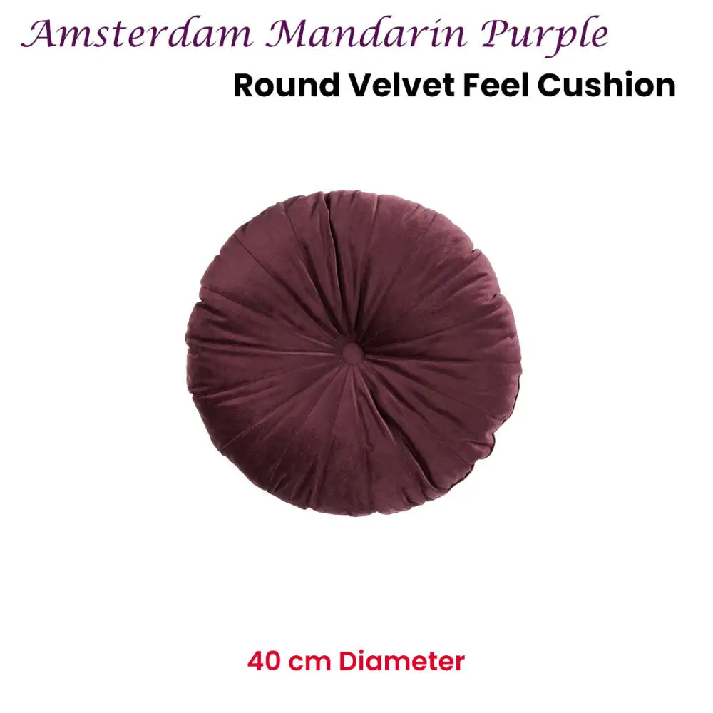 KAAT Amsterdam Mandarin Purple Round Filled Cushion 40cm Diameter - Home & Garden > Decor > Cushions & Throws