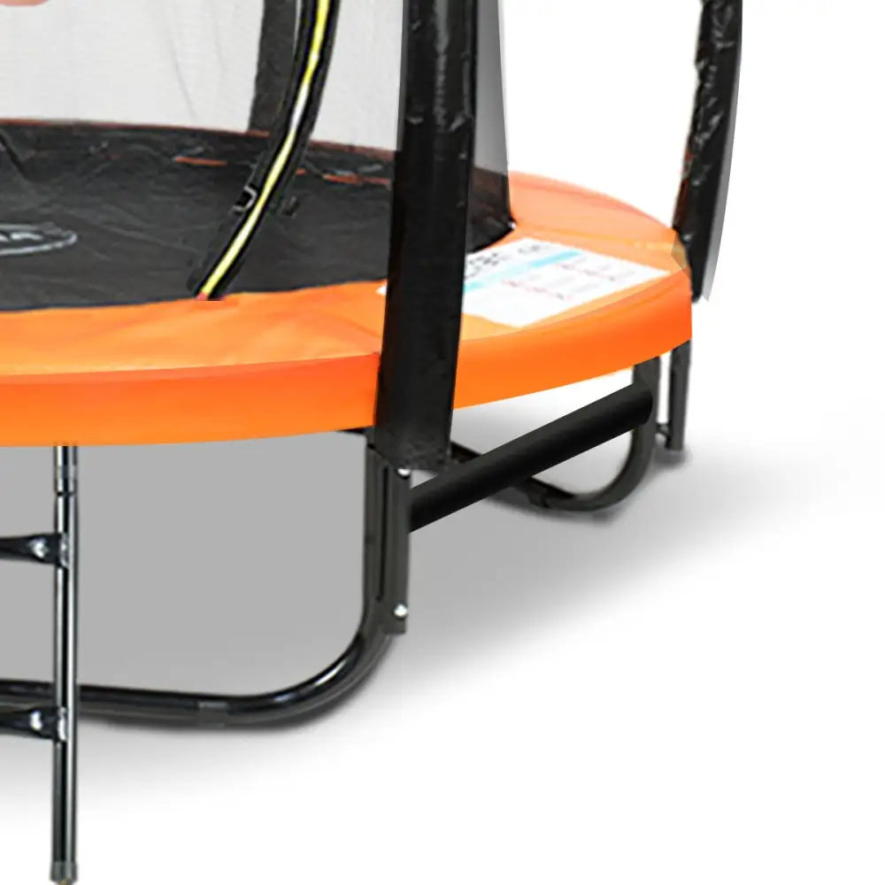 Kahuna 8ft Outdoor Orange Trampoline For Kids And Children Suited For Fitness Exercise Gymnastics With Safety Enclosure