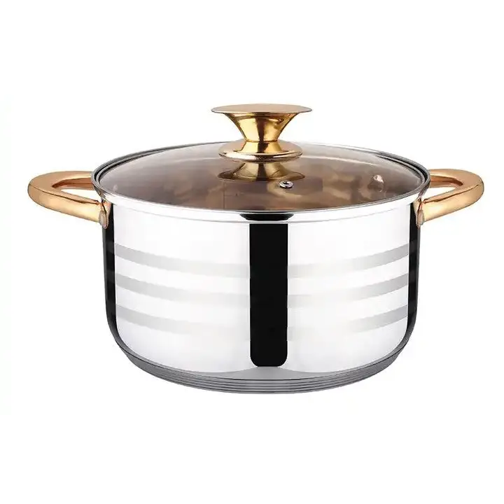 Kaisa Villa 5.8 Litre Casserole Pot Stainless Steel Induction Cooking Stock Stew - Home & Garden > Kitchenware