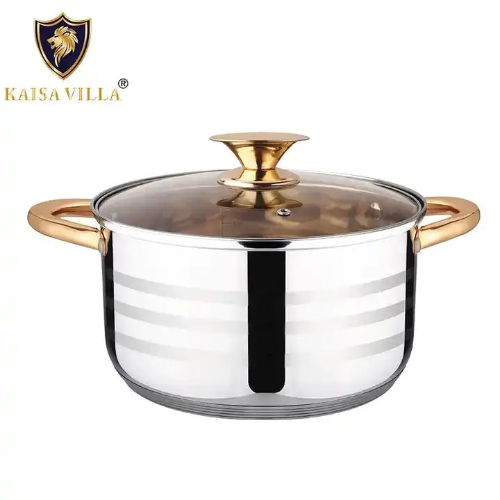 Kaisa Villa 5.8 Litre Casserole Pot Stainless Steel Induction Cooking Stock Stew - Home & Garden > Kitchenware