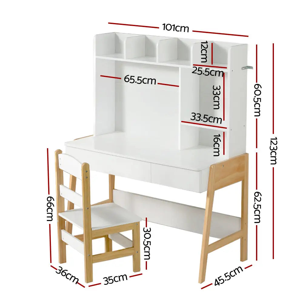Keezi 2PCS Kids Table and Chairs Set Study Activity Toys Storage Desk Drawer - Baby & Kids > Kid’s Furniture