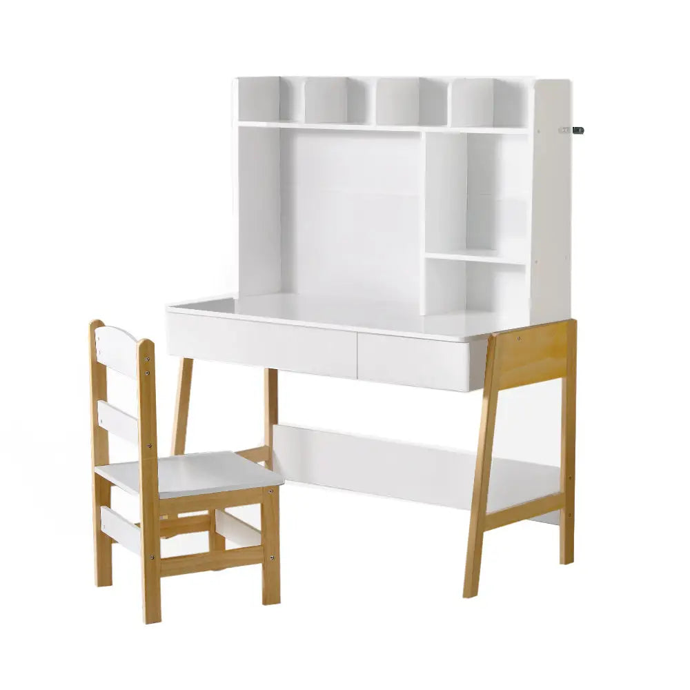 Keezi 2PCS Kids Table and Chairs Set Study Activity Toys Storage Desk Drawer - Baby & Kids > Kid’s Furniture