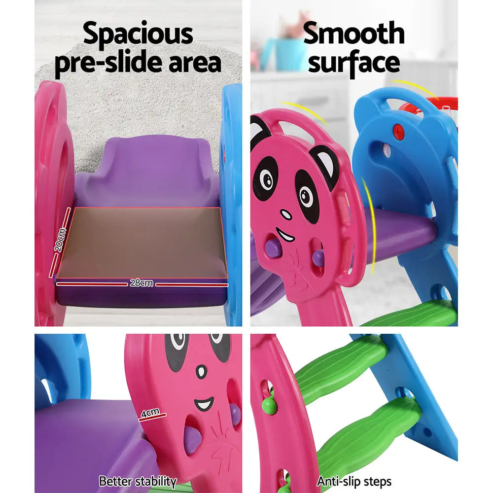 Keezi Kids Slide Set Basketball Hoop Indoor Outdoor Playground Toys 100cm Blue - Baby & Kids > Baby & Kid’s Toys >