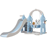 Keezi Kids Slide Swing Set Basketball Hoop Rings Outdoor Playground 170cm Blue - Baby & Kids > Baby & Kid’s Toys >
