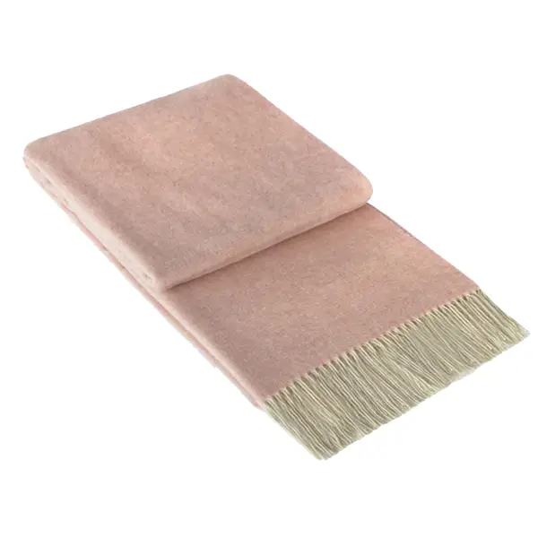 Kensington Throw - 10% Cashmere/ 90% Super Fine Merino Wool - Blush - Home & Garden > Decor