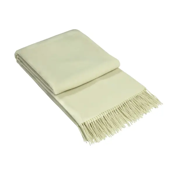Kensington Throw - 10% Cashmere/ 90% Super Fine Merino Wool - Ivory - Home & Garden > Decor